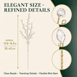 10PCS Crystal Picks for Christmas Tree, Clear Beaded Branch Set with Flexible Stems for Wreaths Garlands Centerpieces and Vases