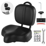Bike Seat with Backrest, Oversized Bicycle Saddle with Back Support, Wide Bike Padded PU Cushion Saddle, Universal Saddle Replacement for Tricycle, Height Adjustable In Australia - Darrahopens