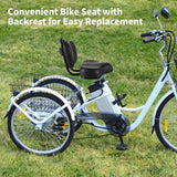 Bike Seat with Backrest, Oversized Bicycle Saddle with Back Support, Wide Bike Padded PU Cushion Saddle, Universal Saddle Replacement for Tricycle, Height Adjustable In Australia - Darrahopens