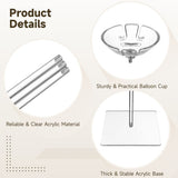 10PCS Clear Acrylic Balloon Stand Set, 15.7" Table Balloon Stand with Square Base, Reusable Balloon Centerpieces for Tables, Party Wedding Decorations