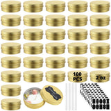 100PCS Small Aluminum Cans, 2oz Metal Round Tins, 60ml Metal Container with Screw Lid, DIY Candle Making Jar, Refillable Cans for Lotion Bars, Balms, Salves, Spices, Tea Leaves, Beads In Australia - Darrahopens