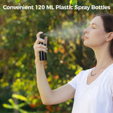 90PCS Black Plastic Spray Bottles, 4oz Portable Travel Bottle, 120 ml Fine Mist Sprayers, Refillable Empty Plastic Containers for Perfumes Cosmetics Cleaning Solutions