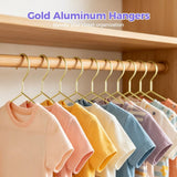 40PCS Gold Aluminum Hangers, 13 in Heavy Duty Small Clothes Hangers for Wardrobe Organization, Non Slip Slim Design Space Saving Closet Organizer for Coats Pants and Clothes Storage
