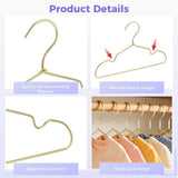40PCS Gold Aluminum Hangers, 13 in Heavy Duty Small Clothes Hangers for Wardrobe Organization, Non Slip Slim Design Space Saving Closet Organizer for Coats Pants and Clothes Storage