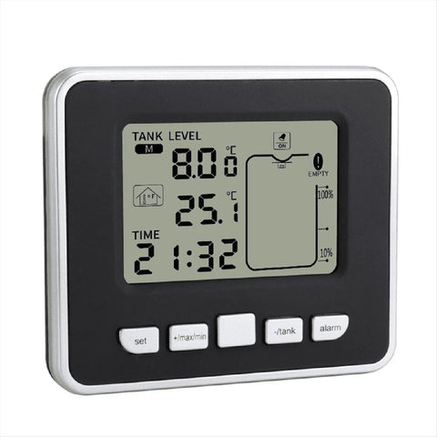 Ultrasonic Wireless Water Tank Liquid Level Meter with Temperature Sensor Level Monitor Time Display Low Battery Alarm In Australia - Darrahopens