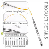 Tunisian Crochet Hook Set with Cable Aluminium Interchangeable 26 Pcs pwm25