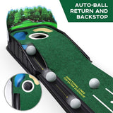 Golf Putting Mat, Dual Hazard Putting Mat, Boasts Genuine Green Speed and a Wrinkle, Indoor&Outdoor Training Aid, Perfect Golf Gift