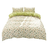 4 Piece Green Floral Comforter Set Size, Soft Breathable Comforter Bedding Set, Bed in a Bag Queen, Soft Microfiber Complete Bedding Set with Sheets for All Season In Australia - Darrahopens