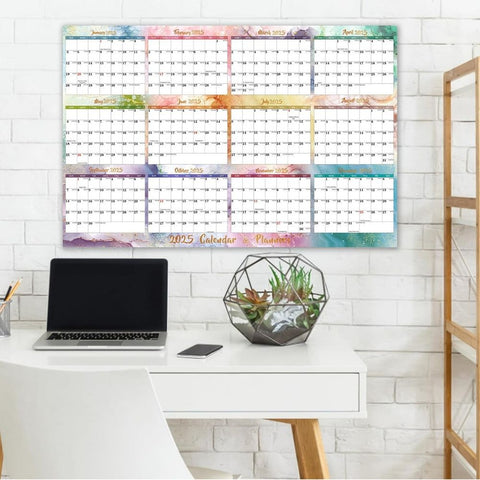 2025- Yearly Wall Calendar Dry Erase Calendar for Wall, 31" x 42" Large Monthly Wall Calendar Wet & Dry Erase Wall Calendar Yearly Planner for Home & Office, Reusable Whiteboard