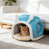 All Season Semi Enclosed Pet Bed 14.96x13.78In Cat Dog House Design Organizer For Thick Warm Filling Foldable Easy Clean Safe Private Space All Weather Use Indoor Home Pet Care Decor Beds