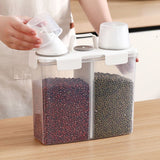Large Airtight Rice Container 10.83 Inches Food Storage Cereal Bin With Measuring Cup Flour Grain Organizer Sealed Dry Food Holder For Kitchen Countertop Cabinet Pantry Shelf