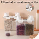 Large Airtight Rice Container 10.83 Inches Food Storage Cereal Bin With Measuring Cup Flour Grain Organizer Sealed Dry Food Holder For Kitchen Countertop Cabinet Pantry Shelf