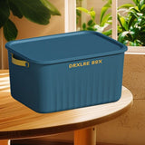 14In Thickened Plastic Folding Storage Box Removable Transparent Lid Large Capacity Quilt Toy Organizer Space Saving Dormitory Home Closet Bedroom Living Room Multi-Purpose Storage Bin