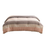 Soft Washed Microfiber Quilt, Warm Thickened Winter Comforter for Student Dorm Bedroom, Gray Pink Stripe In Australia - Darrahopens