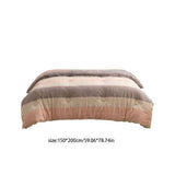 Soft Washed Microfiber Quilt, Warm Thickened Winter Comforter for Student Dorm Bedroom, Gray Pink Stripe In Australia - Darrahopens