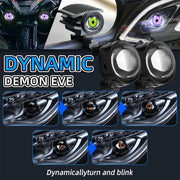 Evil Eye LED Dynamic Headlight, Universal LED Lens Light for Car Motorcycle Modification, 2 PC, Style B