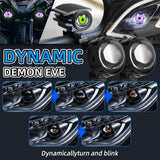 Evil Eye LED Dynamic Headlight, Universal LED Lens Light for Car Motorcycle Modification, 2 PC, Style B