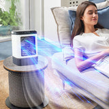 Quiet Portable Water-Cooled Fan 6.5×6.5×9.45in, 3 Wind Speeds, Desktop Air Cooler for Home Dorm Desk Bedroom