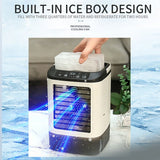 Quiet Portable Water-Cooled Fan 6.5×6.5×9.45in, 3 Wind Speeds, Desktop Air Cooler for Home Dorm Desk Bedroom