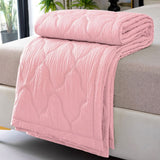 78.74x90.55In Oversized Quilt, Washed Cotton Comfortable, Summer Quilt for Bedroom Sofa Guest Room(Pink)