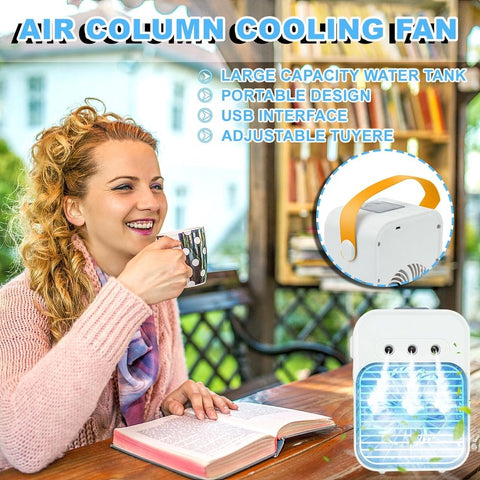 Portable Misting Fans, Water Spray Fan, 2000mah Battery Turbine Wind USB Rechargeable, Quiet Water-Cooled Fan for Home Office Dorm Camping