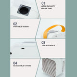 Portable Misting Fans, Water Spray Fan, 2000mah Battery Turbine Wind USB Rechargeable, Quiet Water-Cooled Fan for Home Office Dorm Camping