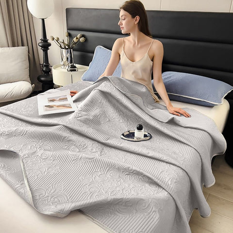 70.9x78.7in Cooling Summer Quilt, Long Lasting Cool, Lightweight Blanket for Bed Dorm(NavyB) In Australia - Darrahopens