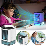USB Desktop Electric Fans, 900ml Tank 7 Color Lights, Quiet Portable Water-Cooled Fan for Office Home Dorm Nightstand In Australia - Darrahopens