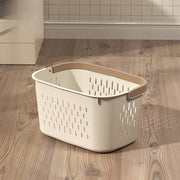 Plastic Laundry Bask for Dirty Clothes - Portable Clothes Hamper with Handles for Home Bathroom Bedroom - Large Capacity Storage Bin for Washing Sorting Organizing - Sturdy Durable Utility Bask
