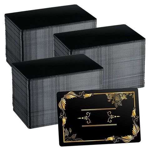 550 Pcs Metal Business Cards Engraving Aluminum Plates for Crafting Multipurpose Metal Sheets 0.01 Inch Thick,Black In Australia - Darrahopens