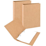 12Pcs A5 Refillable Ring Binder,A5 Kraft Paper Binder Tray with 2 Rings to Add Loose Sheets,A5 Kraft Paper Folders