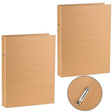 12Pcs A5 Refillable Ring Binder,A5 Kraft Paper Binder Tray with 2 Rings to Add Loose Sheets,A5 Kraft Paper Folders