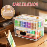 3X Acrylic Paint Storage Box for 2 Fl. Oz Acrylic Paints, 48 Bottles Capacity, Brushes Craft Organizer with Handle In Australia - Darrahopens