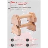 Pine Solid Wood Push-Up Non-Slip Handle Stand Wood 150KG Household Fitness Equipment for Push-Up Strength Training 50cm In Australia - Darrahopens