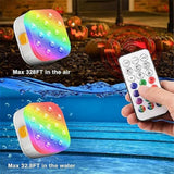 4pcs Rechargeable Submersible Pool Lights with Remote, IP68 Waterproof 16 Color Changing LED Lights with Glue