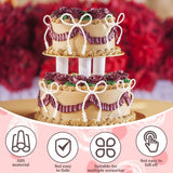96Pcs Bow Cake Topper Not Easy to Fade Pearl Cupcake Decoration Bow Suitable for Birthday Party Wedding Christmas