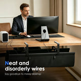 27.56" Cable Management Tray – Stable Protective Pads, Drill-Free Installation, Ideal Cord Hider for Office & Home
