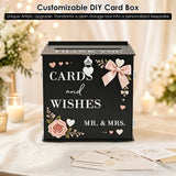 Large Wedding Card Box, Heart Shaped Security Lock, Customizable Personalized Design, for Party Anniversary Graduation