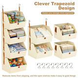 4 Tiers Hanging Closet Organizer, Stable and Reliable, Enduring and Sag Resistant, Unique Trapezoidal Design, for Home Dorm RV