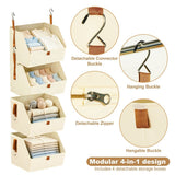 4 Tiers Hanging Closet Organizer, Stable and Reliable, Enduring and Sag Resistant, Unique Trapezoidal Design, for Home Dorm RV