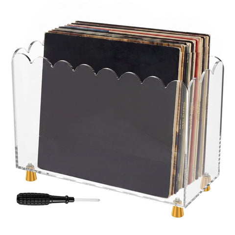 Acrylic Vinyl Record Holder, No Assembly Required, Easy to Clean, Smooth Scalloped Edges for 7/10/12 Inch LP Record