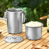 Stainless Steels Steaming Pots Camping Hiking Rice Cooker Rice Soup Cooking Outdoor Cookware Travel Cooking Accessory