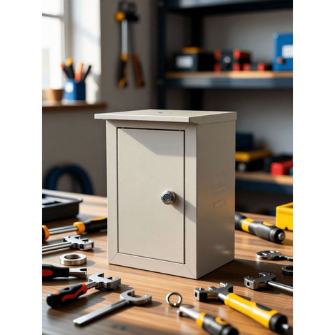 Weatherproof Outdoor Electrical Meter Box Grey Metal for Home Quick Installation In Australia - Darrahopens