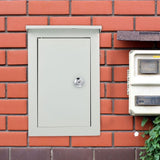 Weatherproof Outdoor Electrical Meter Box Grey Metal for Home Quick Installation