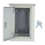 Weatherproof Outdoor Electrical Meter Box Grey Metal for Home Quick Installation