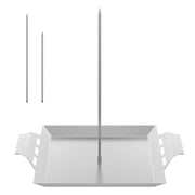 12.4 Inch Food Grade Stainless Steel Vertical Roaster Skewer Stand slow flow Tray Base Removable Spikes Side Handles For  Chicken Kebab Grill Oven BBQ In Australia - Darrahopens