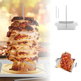 12.4 Inch Food Grade Stainless Steel Vertical Roaster Skewer Stand slow flow Tray Base Removable Spikes Side Handles For  Chicken Kebab Grill Oven BBQ In Australia - Darrahopens