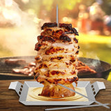 12.4 Inch Food Grade Stainless Steel Vertical Roaster Skewer Stand slow flow Tray Base Removable Spikes Side Handles For  Chicken Kebab Grill Oven BBQ In Australia - Darrahopens