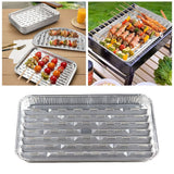 10 Pcs Disposable Aluminum Grill Pans,13.4x9in Heavy Duty Foil Broiler Pans with Ribbed Bottom,Leakproof Heat Resistant Grill Liners for Outdoor BBQ Baking Cooking