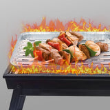 10 Pcs Disposable Aluminum Grill Pans,13.4x9in Heavy Duty Foil Broiler Pans with Ribbed Bottom,Leakproof Heat Resistant Grill Liners for Outdoor BBQ Baking Cooking